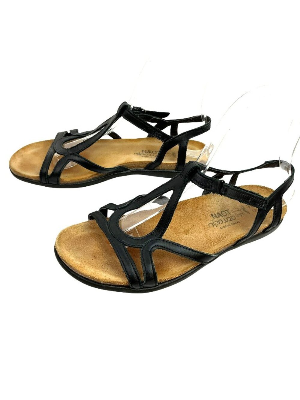 Naot Dorith Strappy Leather Sandals Womens 6 Black Boho Made In Israel
